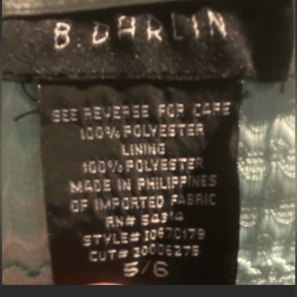 B. DARLIN Strapless Mint Bodice with Black Pleated Bottom Maxi Dress, Size 5/6 - Picture 8 of 9